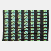 Linge De Cuisine Marbre brisé abstrait art moderne blanc vert (Horizontal)