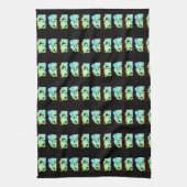 Linge De Cuisine Marbre brisé abstrait art moderne blanc vert (Vertical)