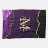 Linge De Cuisine Marbre d'agate violet et or (Horizontal)