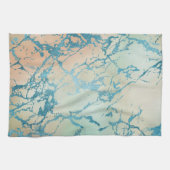 Linge De Cuisine Marbre de luxe | Belle veine Turquoise jaune et co (Horizontal)