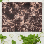 Linge De Cuisine Marbre d'or noir et Rose (Plié)