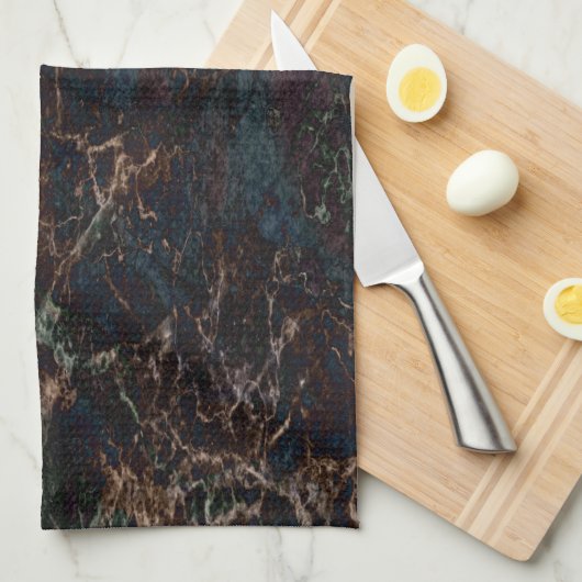 Linge De Cuisine Marbre foncé (Quart Plié)