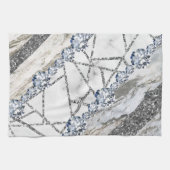 Linge De Cuisine Marbre gris or blanc (Horizontal)