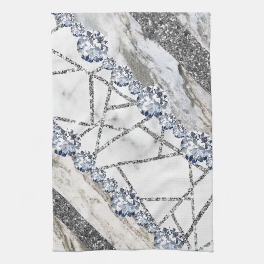 Linge De Cuisine Marbre gris or blanc (Vertical)