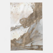 Linge De Cuisine Marbre liquide - perle et or (Vertical)