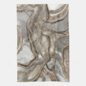 Linge De Cuisine Marbre liquide - perle et or (Vertical)