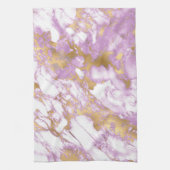Linge De Cuisine Marbre Moderne Violet Clair, Blanc et Or (Vertical)