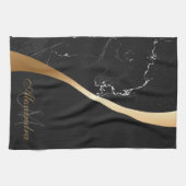 Linge De Cuisine Marbre noir (Horizontal)