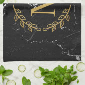 Linge De Cuisine Marbre noir (Plié)