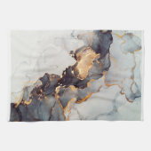 Linge De Cuisine Marbre noir blanc or (Horizontal)