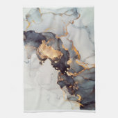 Linge De Cuisine Marbre noir blanc or (Vertical)