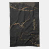 Linge De Cuisine Marbre noir d'or (Vertical)