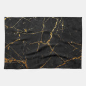 Linge De Cuisine Marbre noir d'or (Horizontal)