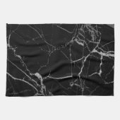 Linge De Cuisine Marbre noir et argent de la veine (Horizontal)