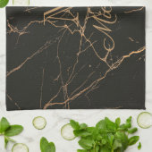 Linge De Cuisine Marbre noir et d'or (Plié)