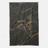 Linge De Cuisine Marbre noir et d'or (Vertical)
