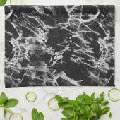 Linge De Cuisine Marbre noir et gris (Plié)