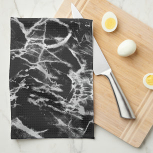 Linge De Cuisine Marbre noir et gris
