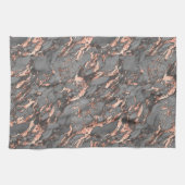 Linge De Cuisine Marbre noir, gris et Rose or (Horizontal)