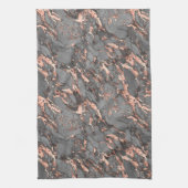 Linge De Cuisine Marbre noir, gris et Rose or (Vertical)
