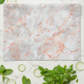 Linge De Cuisine Marbre or blanc et Rose 4 (Plié)