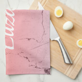Linge De Cuisine Marbre rose (Quart Plié)