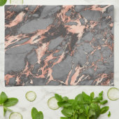 Linge De Cuisine Marbre rose gris or design moderne (Plié)