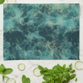 Linge De Cuisine Marbre turquoise Abstrait (Plié)