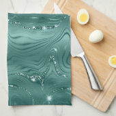 Linge De Cuisine Marbre vert émeraude (Quart Plié)