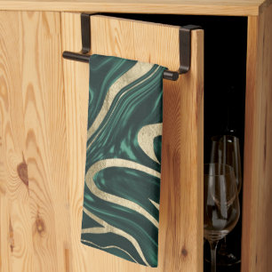 Linge De Cuisine Marbre vert émeraude or noir #1 #décoration #art