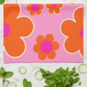 Linge De Cuisine Marché aux Fleurs Amsterdam Fleurs Rétro Rose Oran (Plié)