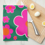 Linge De Cuisine Marché aux Fleurs Honolulu Décor Moderne Fleurs Ré<br><div class="desc">Honolulu du marché aux fleurs : Art floral abstrait - imprimé de fleurs rétro - rose et vert.</div>