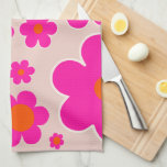 Linge De Cuisine Marché aux fleurs rétro Florence Abstrait rose flo<br><div class="desc">Marché aux fleurs Stockholm : Art floral abstrait - imprimé de fleurs rétro - beige,  rose et orange.</div>