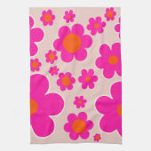 Linge De Cuisine Marché aux fleurs rétro Florence Abstrait rose flo (Vertical)