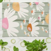 Linge De Cuisine Marché aux Fleurs Tokyo Retro Daisies Sage Green (Plié)