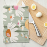 Linge De Cuisine Marché aux Fleurs Tokyo Retro Daisies Sage Green<br><div class="desc">Marché aux fleurs Tokyo : art floral - imprimé fleurs - vert sauge - marguerites rétro.</div>