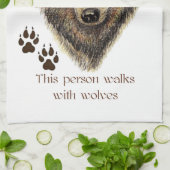 Linge De Cuisine Marche avec la citation de loups loups (Plié)