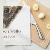 Linge De Cuisine Marche avec la citation de loups loups (Quart Plié)