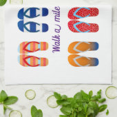 Linge De Cuisine Marcher un mile dans mon Flip Flops Design (Plié)