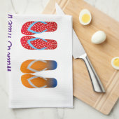 Linge De Cuisine Marcher un mile dans mon Flip Flops Design (Quart Plié)