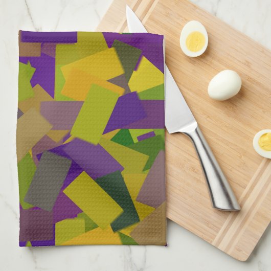 Linge De Cuisine Mardi Gras Blocks (Quart Plié)