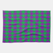 LINGE DE CUISINE MARDI GRAS DIAMOND MOTIF VERT PURPLE (Horizontal)