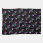 Linge De Cuisine Mardi Gras Masque Purple Éperches motif noir (Horizontal)