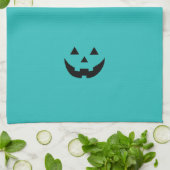 Linge De Cuisine Mare turquoise Jack-o'-lantern citrouille face Hal (Plié)