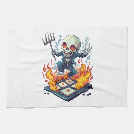 Linge De Cuisine Marelle d'enfer � Crâne de démon drôle (Horizontal)