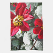 Linge De Cuisine marguerite rose chaud rouge / marguerites fleurs (Vertical)