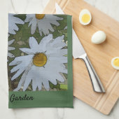 Linge De Cuisine Marguerites blanches (Quart Plié)