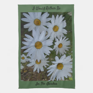 Linge De Cuisine Marguerites blanches
