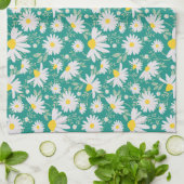 Linge De Cuisine Marguerites de printemps - Vert clair (Plié)