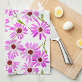 Linge De Cuisine Marguerites roses (Quart Plié)